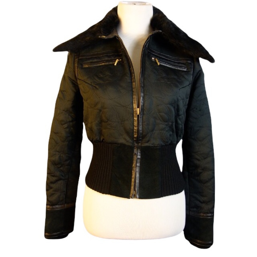 Marciano leather and fur jacket puffer Med